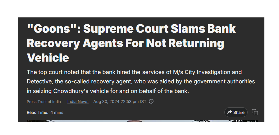 SC lashes recovery agents as “goons” for wrongful asset seizure