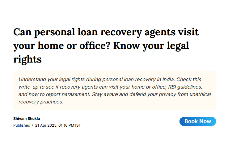Is a home visit by loan agents legal? Mint explains